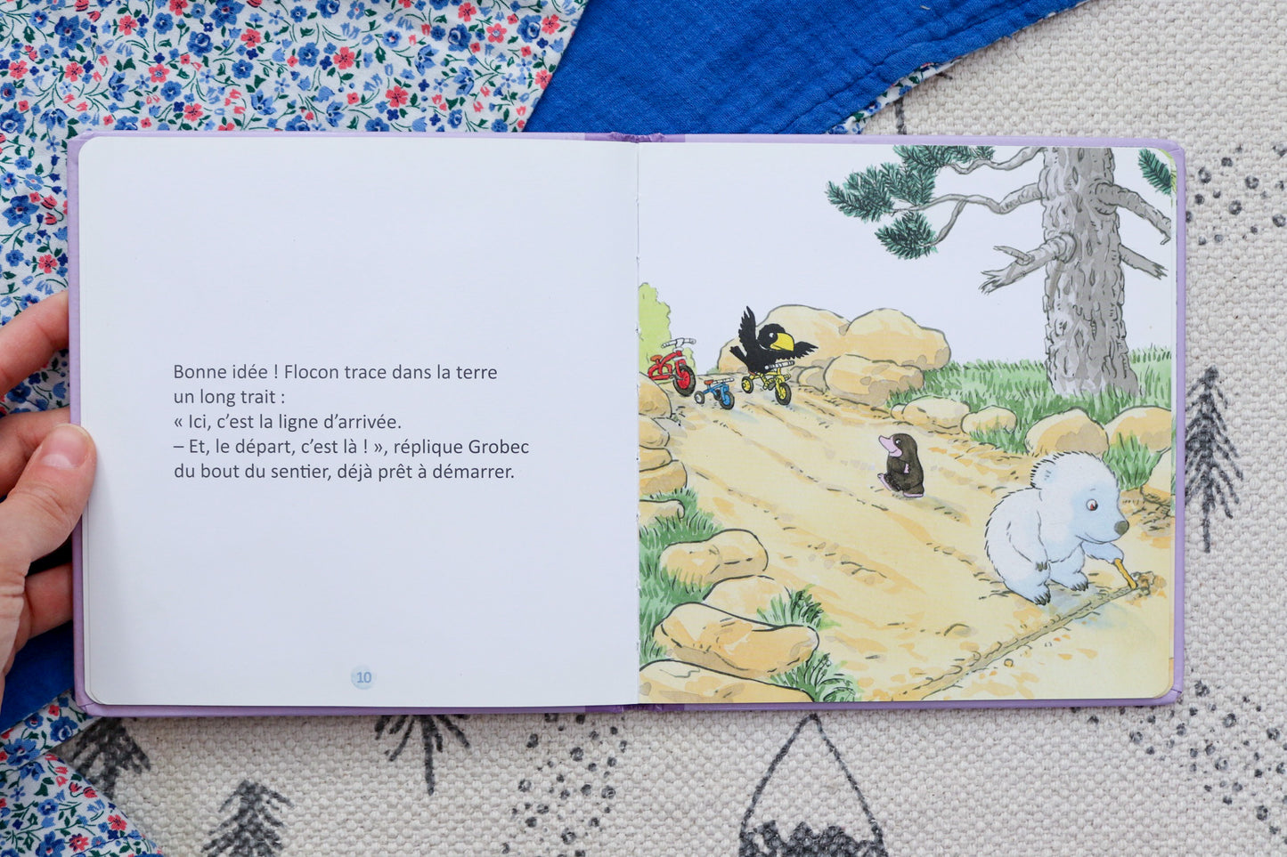 Flocon et la course à vélo