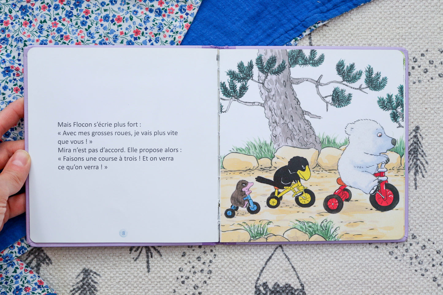 Flocon et la course à vélo