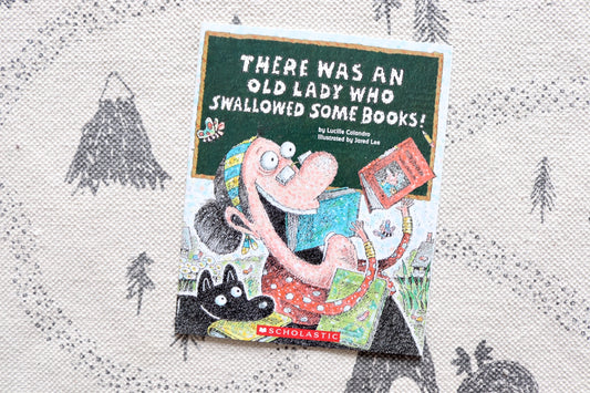 There was an old lady who swallowed some books! 📚