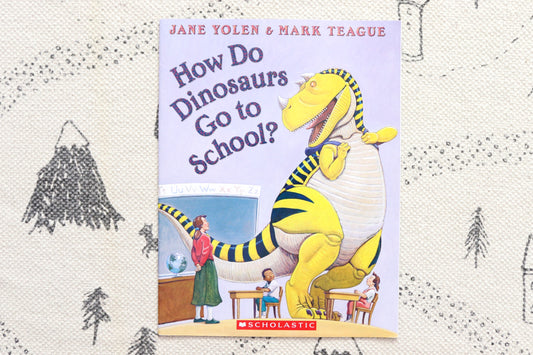How do Dinosaurs go to school?