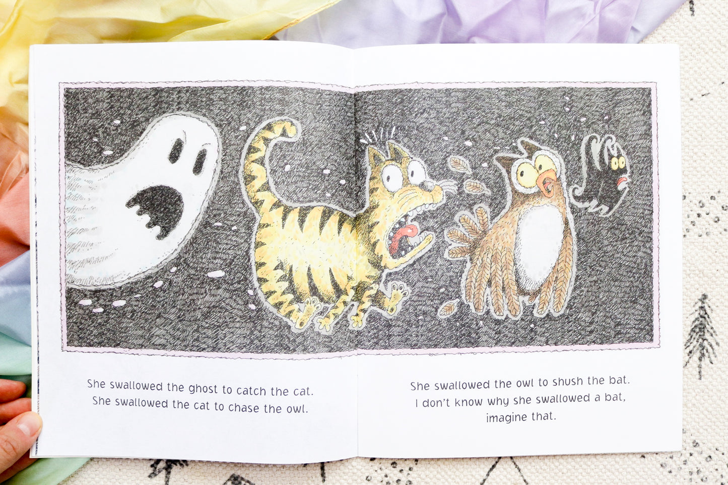 There was an old lady who swallowed a bat! 🦇