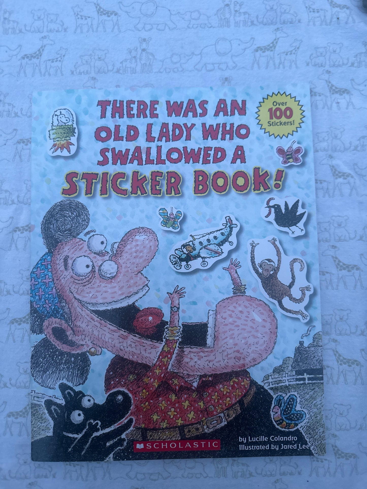There was an Old Lady who swallowed a STICKER BOOK!