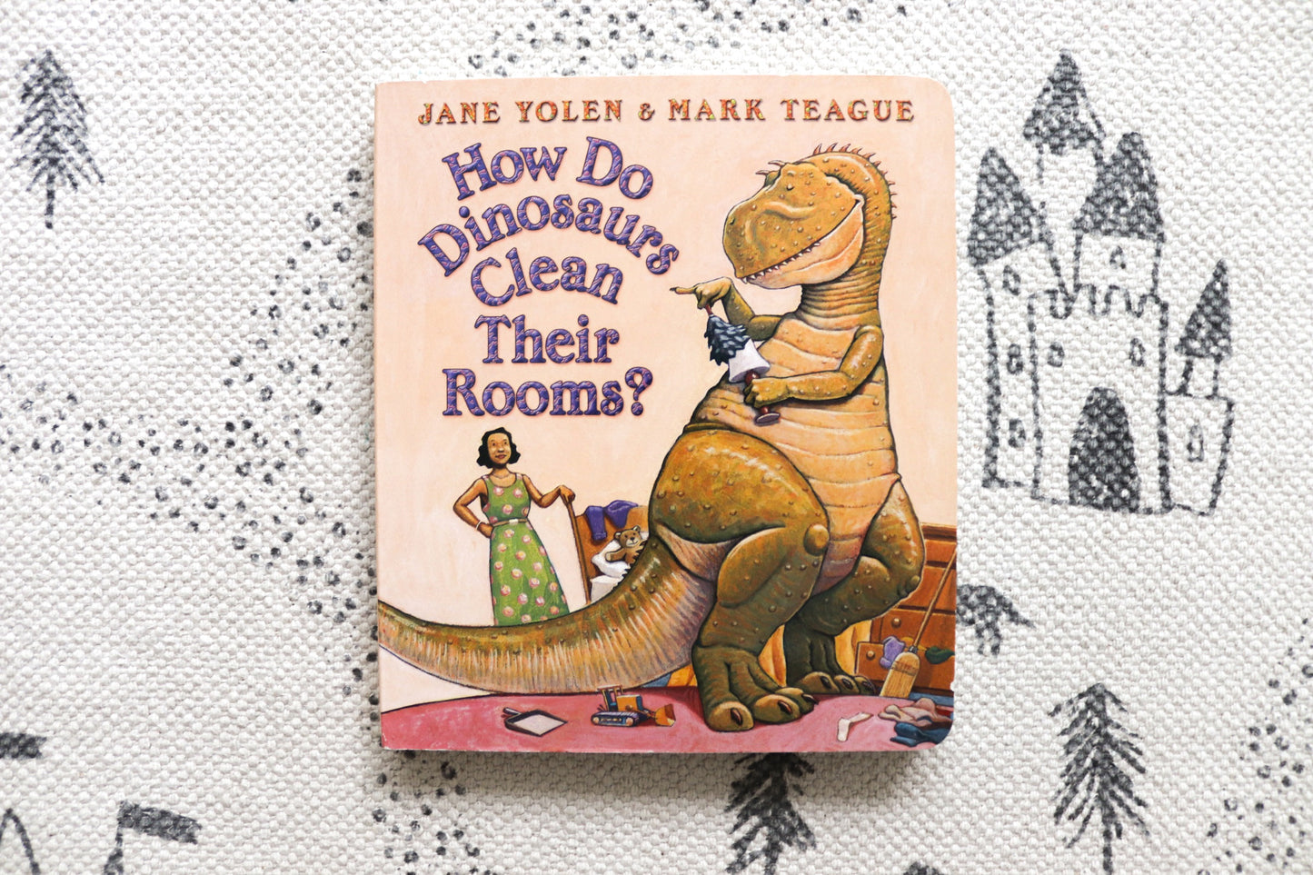 How do dinosaurs clean their rooms?